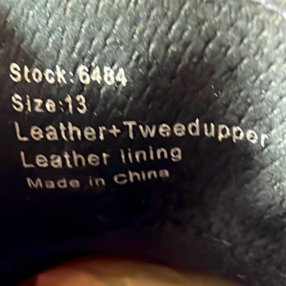 Giovanni 6484 Leather Wingtip Oxford Dress Shoes Black Tweed Men's Size 13 - Picture 9 of 14